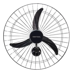 Ventilador De Parede Ventisol Comercial Preto 147W Com 3 Pás De Plástico 60cm De Diâmetro 127/220V