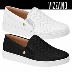 Tênis Feminino Vizzano Casual Slip On Matelassê Conforto