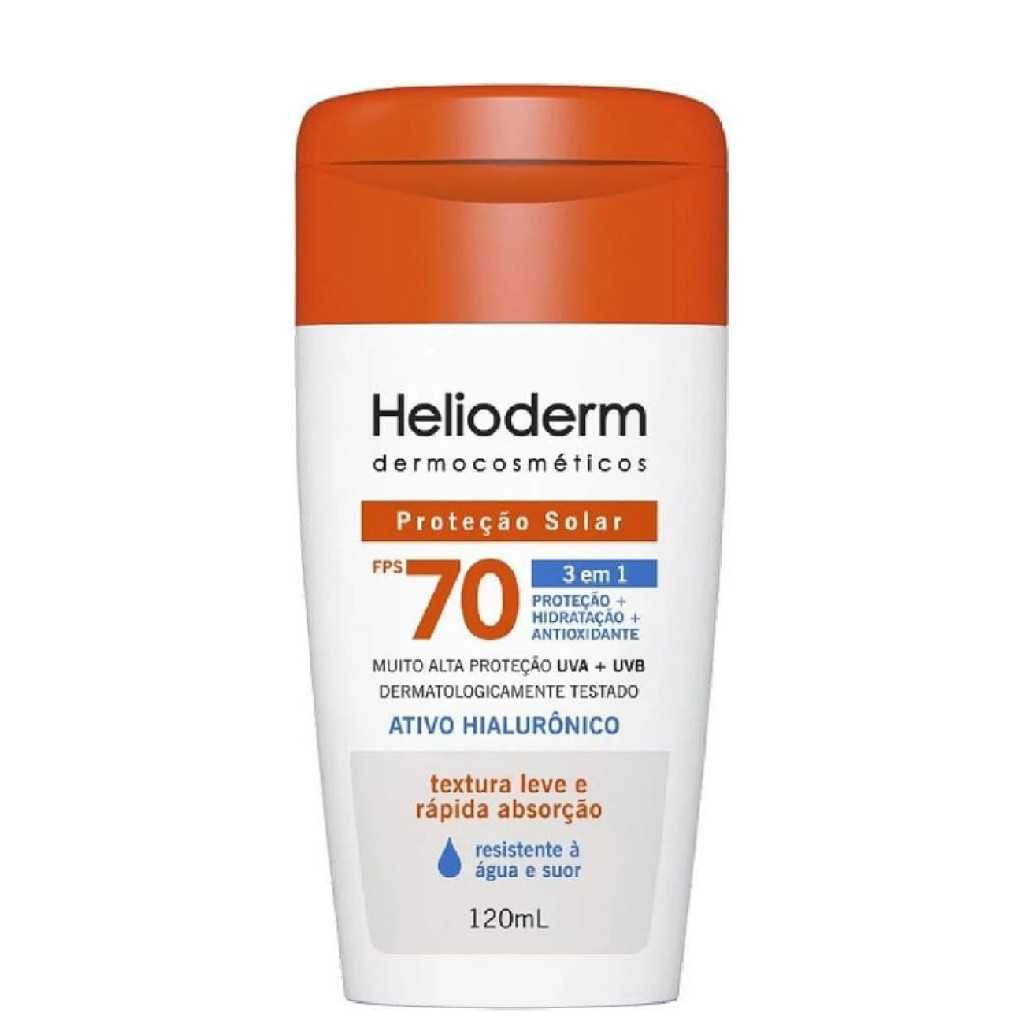 Protetor Solar Helioderm Corpo 3 Em 1 Fps70 120ml