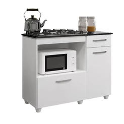 Balcão Para Cooktop 5 Bocas 2 pts 1 Gaveta Violeta Kaiki Móveis
