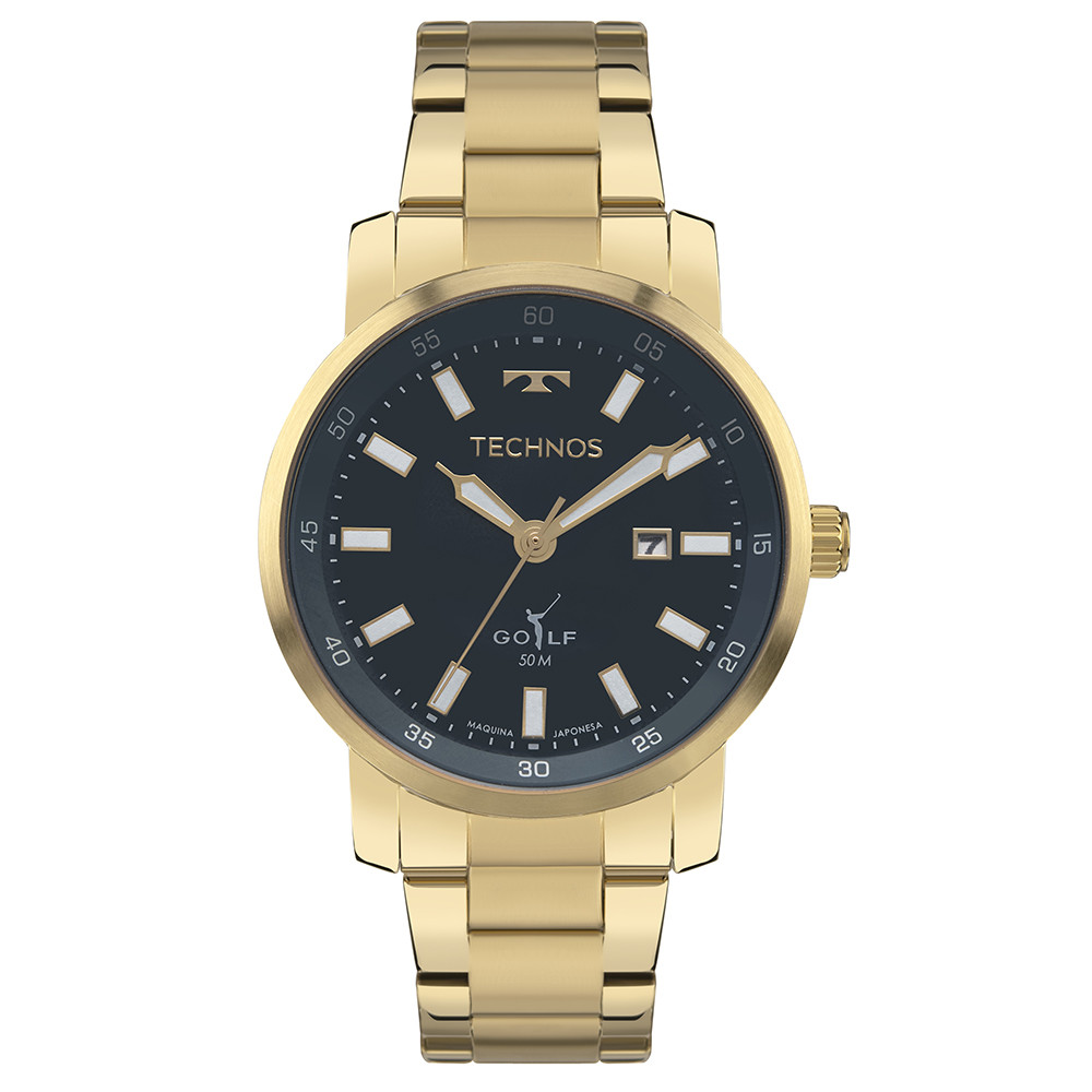 Relógio Masculino Technos Golf Dourado Original Lançamento 2115TXV/1A