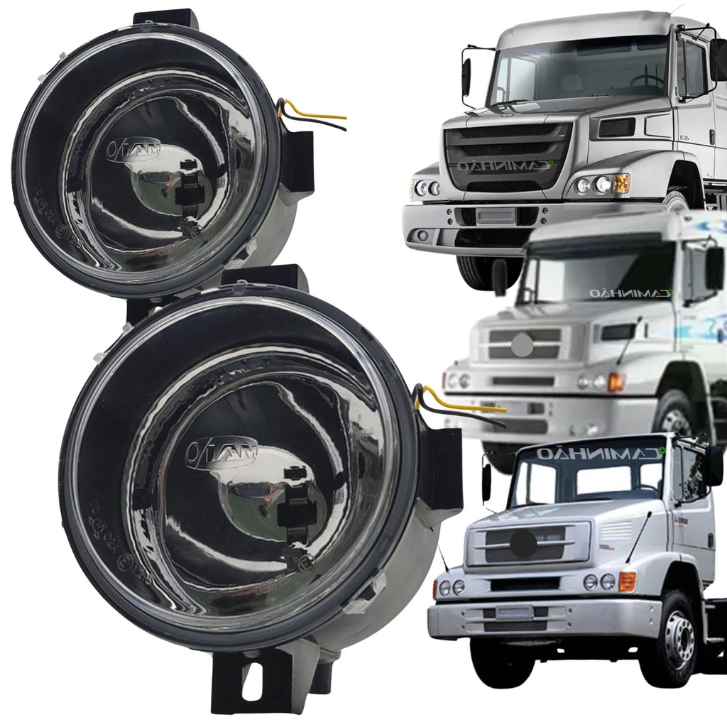 Par Farol Auxiliar Mercedes-Benz HPN / FPN 1620 / 1622 / 1938 - Ônibus - 112mm - Milha - Com Rabicho