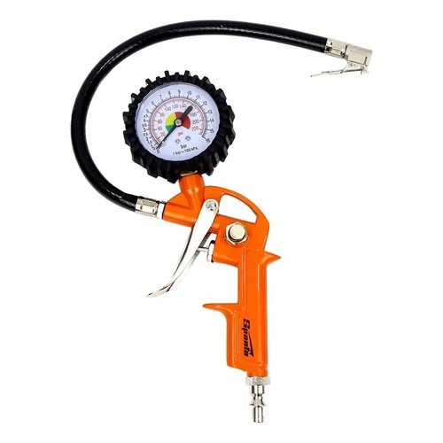 Calibrador de Pneu com Manômetro Rosca 1/4'' Carro Moto Bike Bicicleta Profissional Manual SPARTA