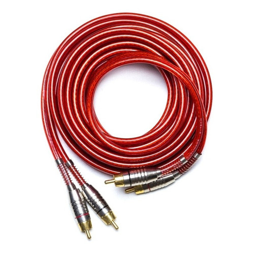 Cabo Rca Tg Blindado 5m Blindagem Alto Padrão Vermelho em Oferta na Shopee