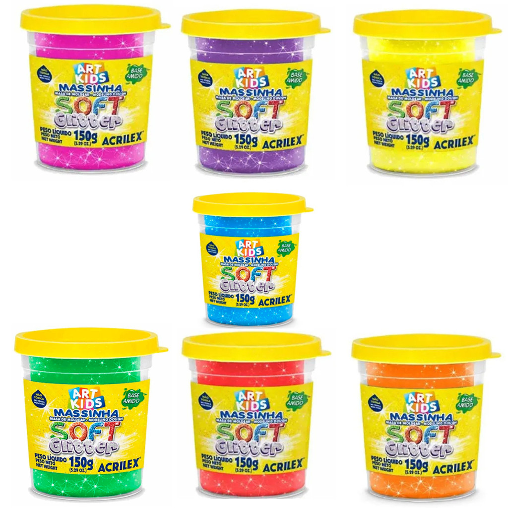 Massa de Modelar Soft Glitter 150g - Acrilex em Oferta na Shopee