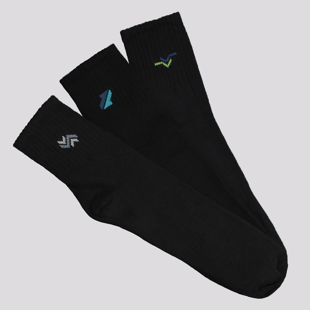 Kit Meia Selene 3 Pares Cano Médio Preta