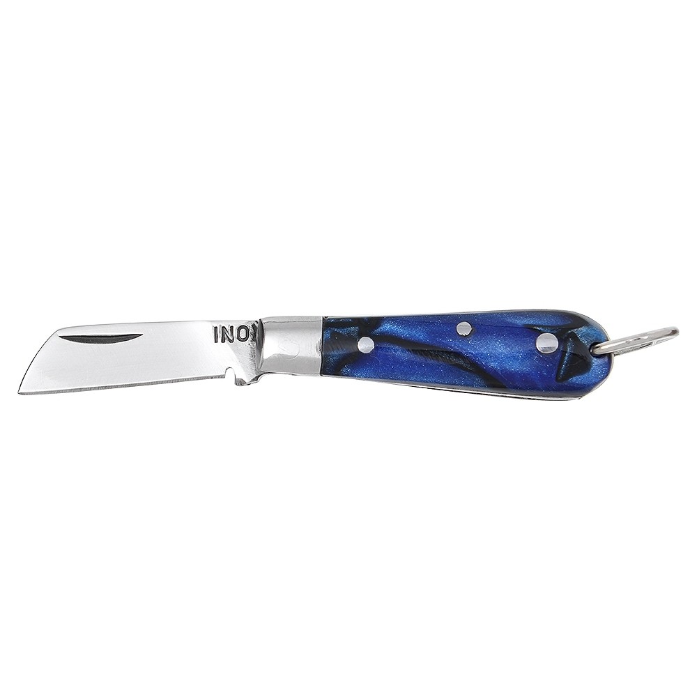 Mini Canivete para Chaveiro em Aço Inox Azul Rodeo West 29521