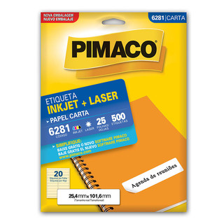 Etiqueta inkjet/laser carta 6281 com 25 folhas Pimaco em Oferta na Shopee