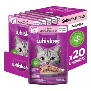 KIT C/ 20 UN Sache Whiskas Adulto Salmão 85g em Oferta na Shopee