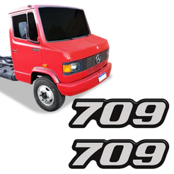 Kit Emblemas 709 Mercedes Benz Caminhão Antigo Resinado