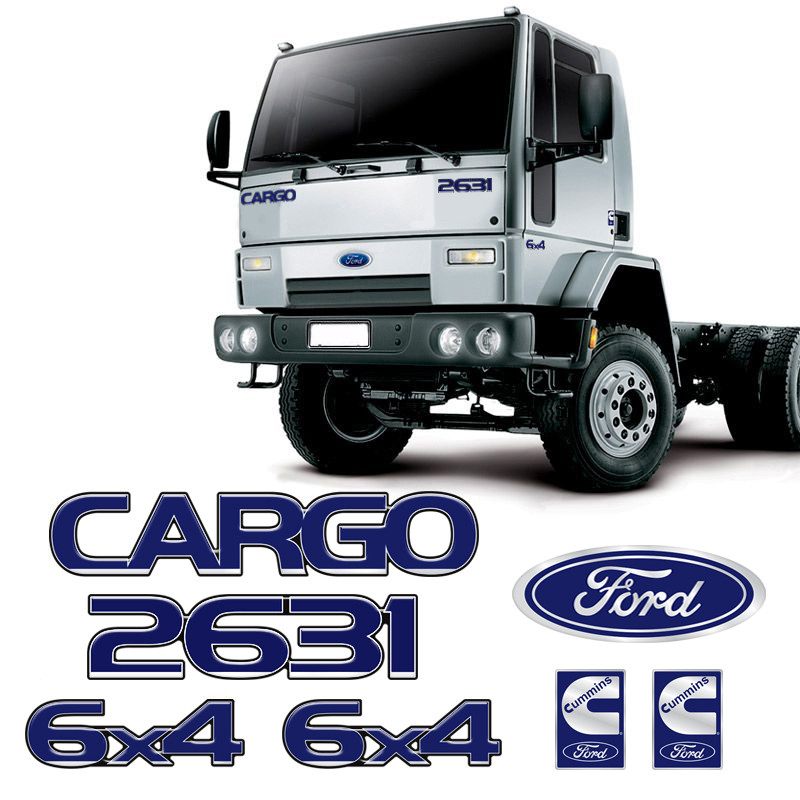 Kit Emblemas Cargo 2631 6x4 Adesivos Caminhão Ford Cummins em Oferta na Shopee