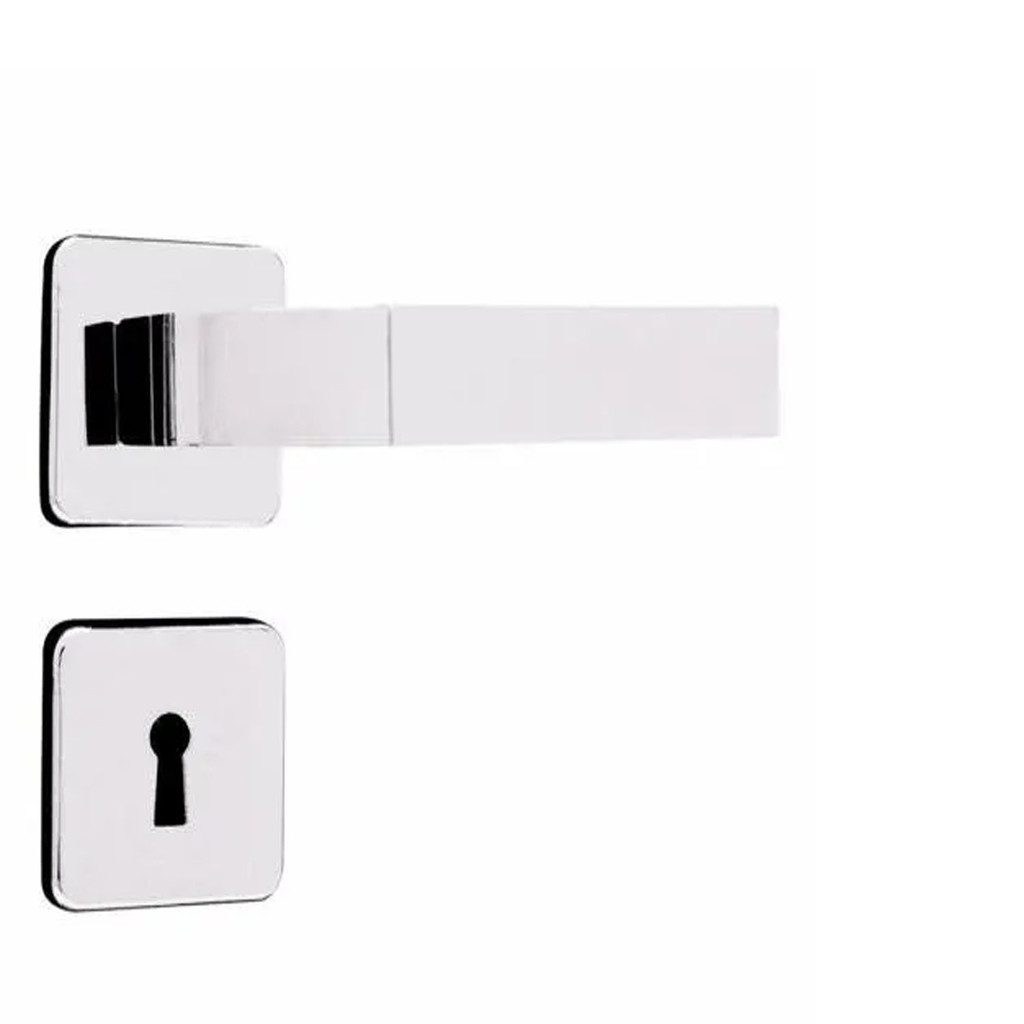 Fechadura Interna para Quarto Moderna 40 Roseta Cromada MGM