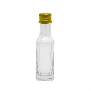 Kit 10 Garrafinha de Vidro 20Ml Lembrancinha Com Tampa Aluminio Dourada B18 em Oferta na Shopee