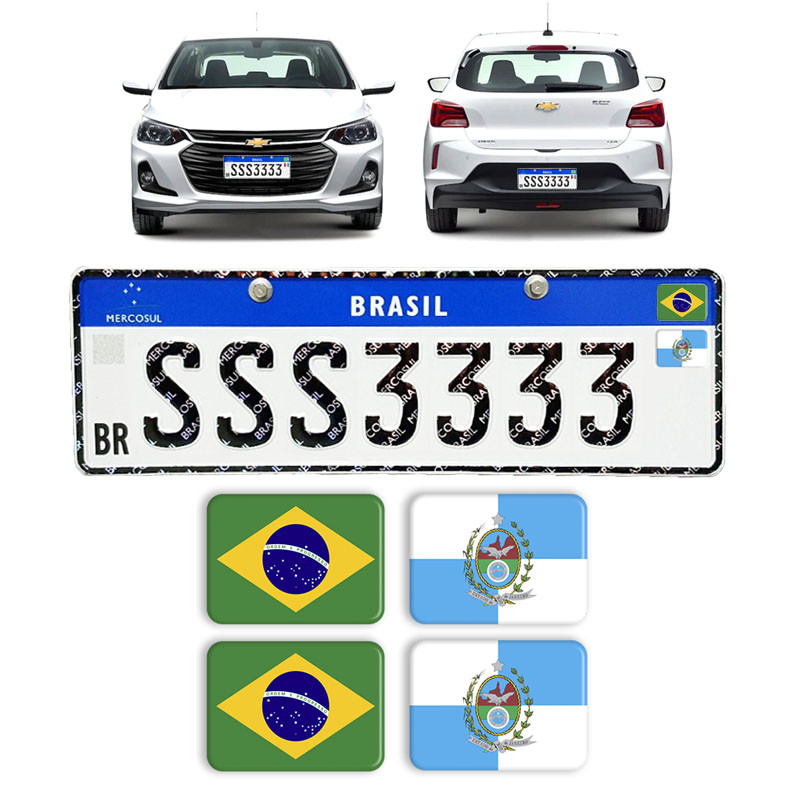Adesivos Bandeiras Brasil e Rio de Janeiro Placa Nova Carro em Oferta na Shopee