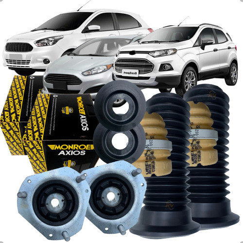 Par Kit Amortecedor Axios Dianteiro New Fiesta SE 2013 2014 2015 2016 2017