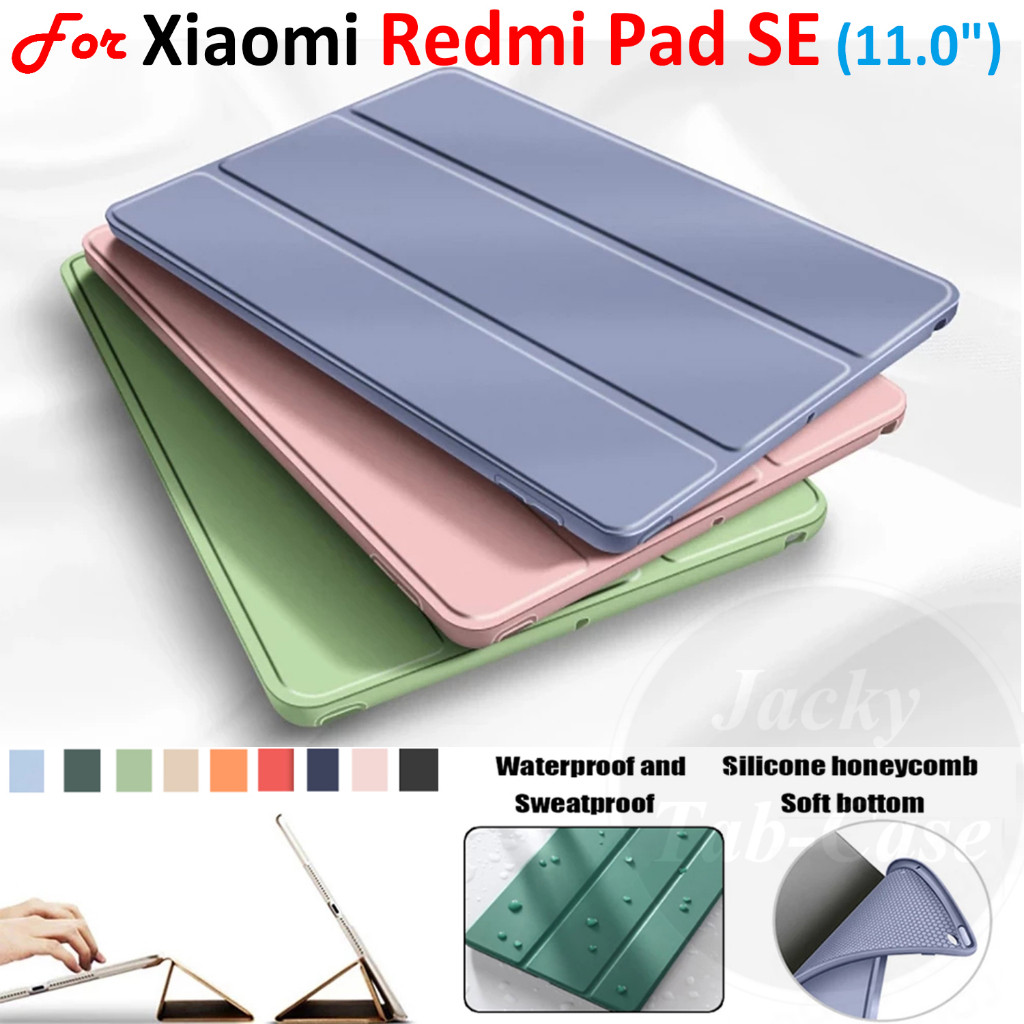 Capa 2023 Adequado Para Xiaomi Redmi Pad SE 11.0 " Fashion Skin PU Capa De Couro Dobrável Silicone Macia Flip