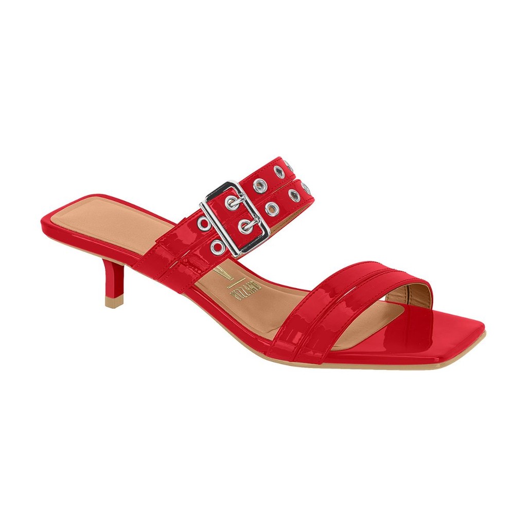 Tamanco Feminino Mule Vizzano Salto Baixo Minimal Fivelas