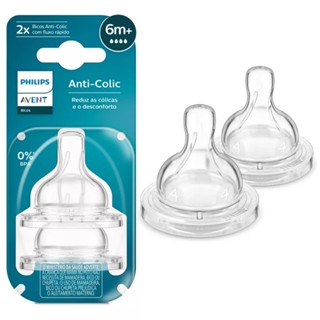 Kit 2 Bicos De Mamadeira Avent Anti-cólica 6m - Scy764/02 em Oferta na Shopee