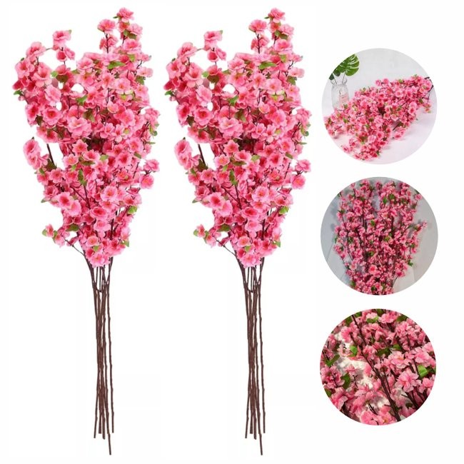 Kit Galhos Flor de Cerejeira Artificial 1,20 Metros Pessegueiro Flores Decorativa em Oferta na Shopee