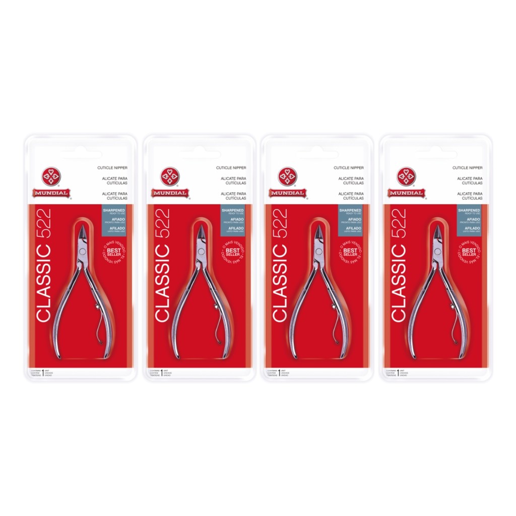 Kit 4 Alicate Cutícula 522 Classic Profissional Unha Mundial em Oferta na Shopee