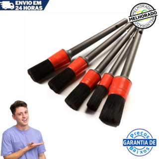 ‌Kit Pincel Automotivo 5 Peças Nylon Premium Detalhamento | Limpeza sem Riscar 4 Tamanhos em Oferta na Shopee