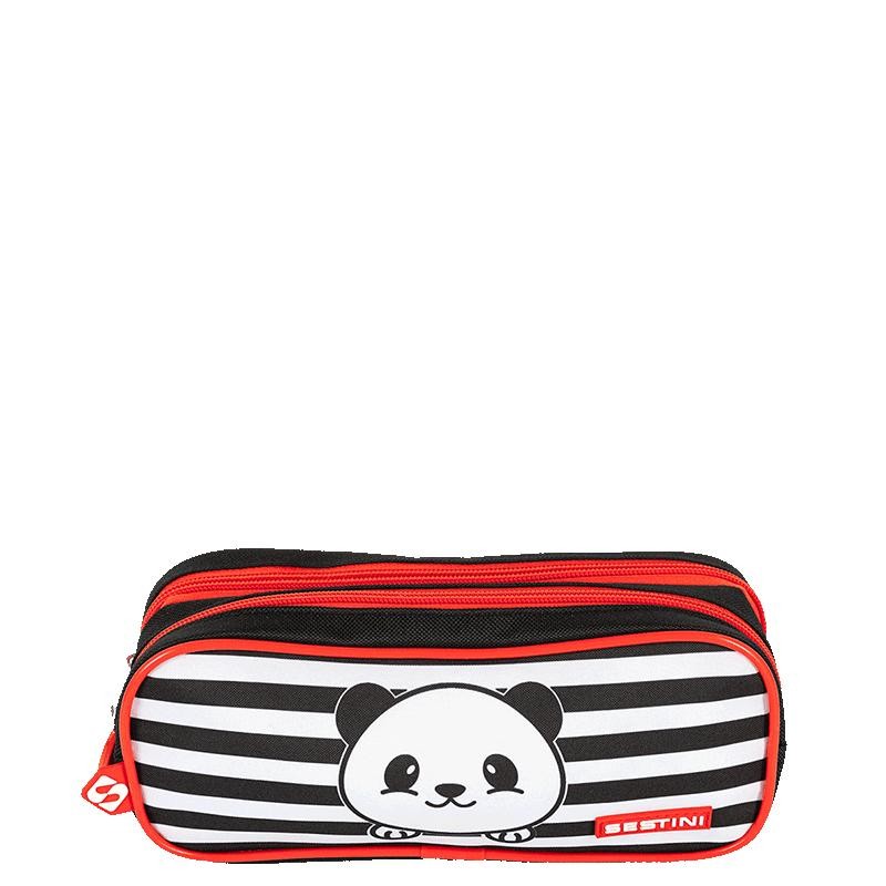 Estojo 2 Compartimentos Sestini Kids Panda 4 - Colorido