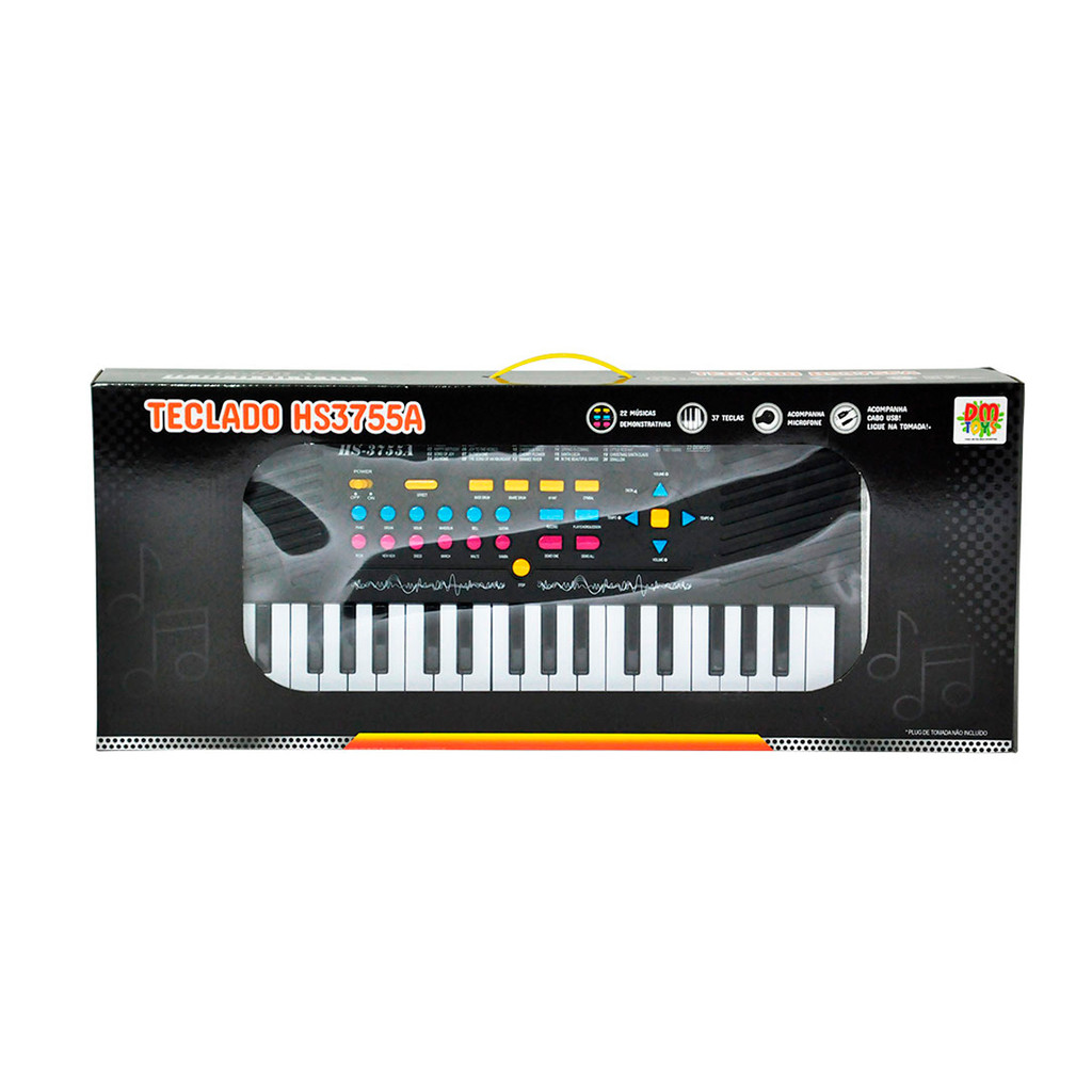 Teclado com microfone HS3755A 37 Teclas - DM Toys