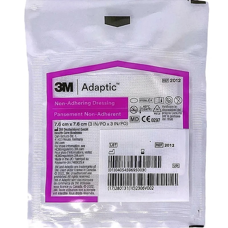 Curativo Adaptic 7,6x7,6 3M - 1 Uni Feridas Estéril Reduz troca frequente de curativos