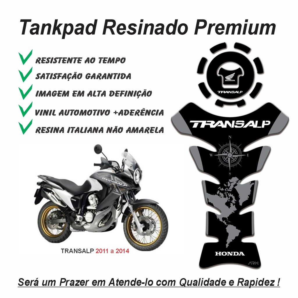 Adesivo Protetor de Tanque Tankpad E Bocal 3d Resinado Moto Honda Xl 700v Transalp