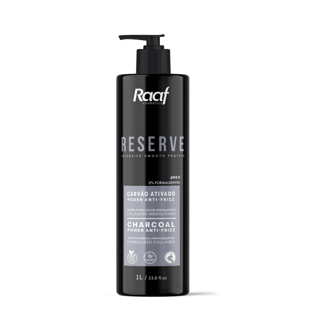 Selante Capilar Orgânico S/ Formol Reserve Carvão Ativado Poder Anti-frizz Raaf Cosmetics – 1L
