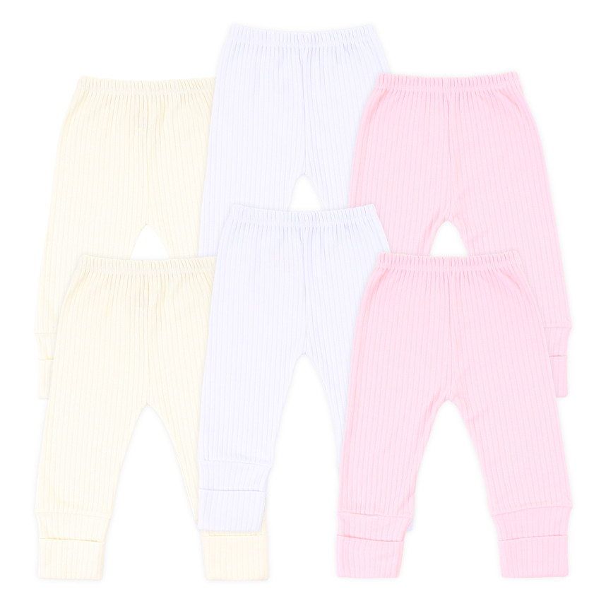 Kit Mijão Bebê Menina Canelado com Pé Reversível - 06 Peças