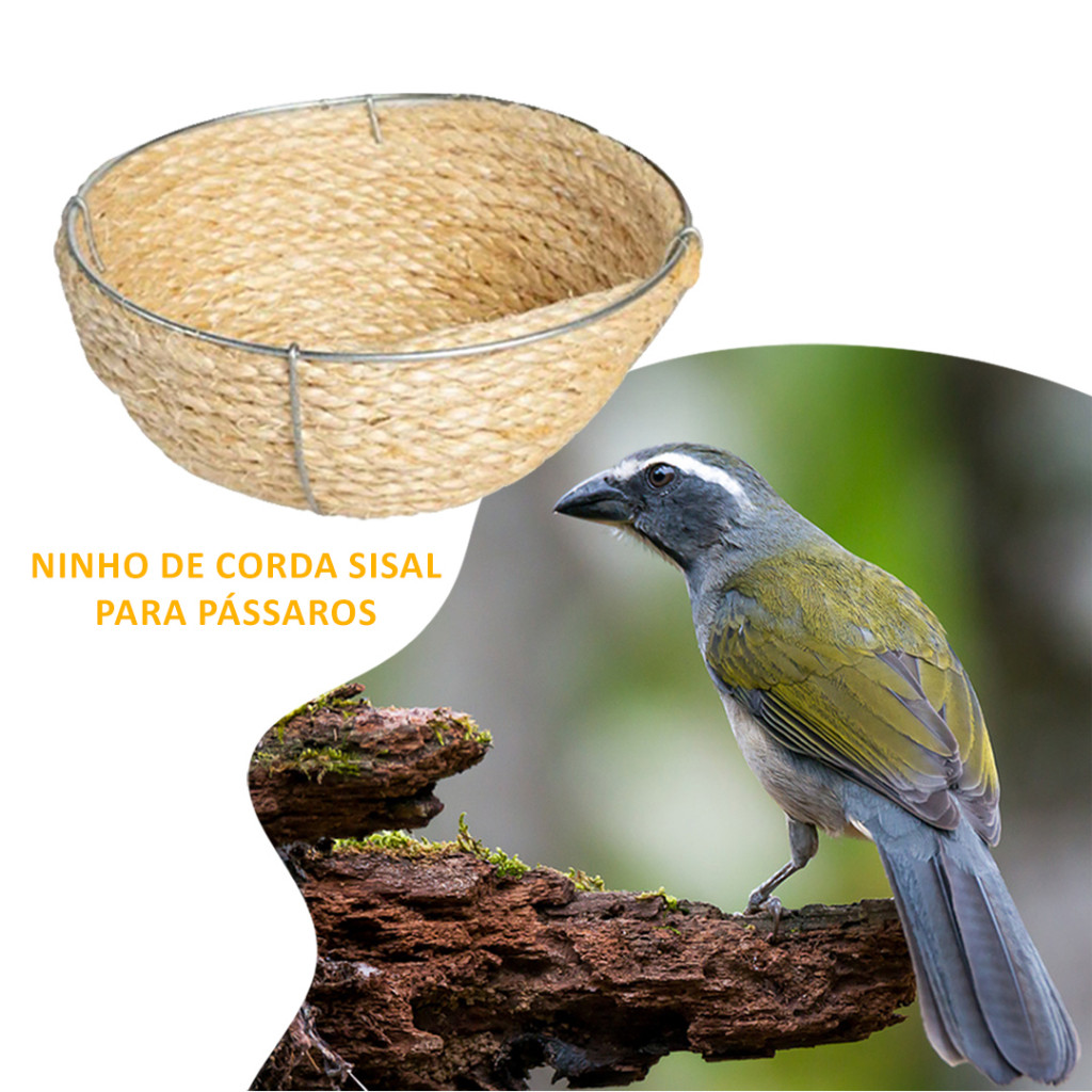 Ninho de Pássaros Corda Sisal Currió, ninho para bicudo, ninho para azulão, ninho de sisal, ninho para canário da terra