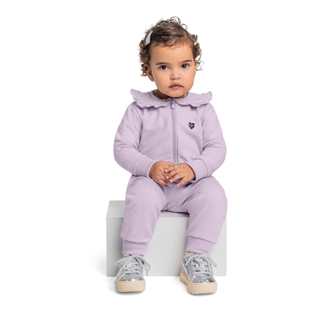 Conjunto com Jaqueta e Calça com Glitter para Bebê Menina Quimby