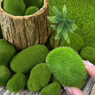 Pedras De Musgo De Paisagem Em Miniatura De 20 Unidades-Decoração De Espuma Realista Com Superfície Flocada , Tamanhos D