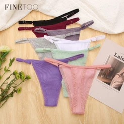 FINETOO Tangas Ajustáveis De Algodão Para Mulheres Cuecas Confortáveis Respiráveis Intimates Lingerie