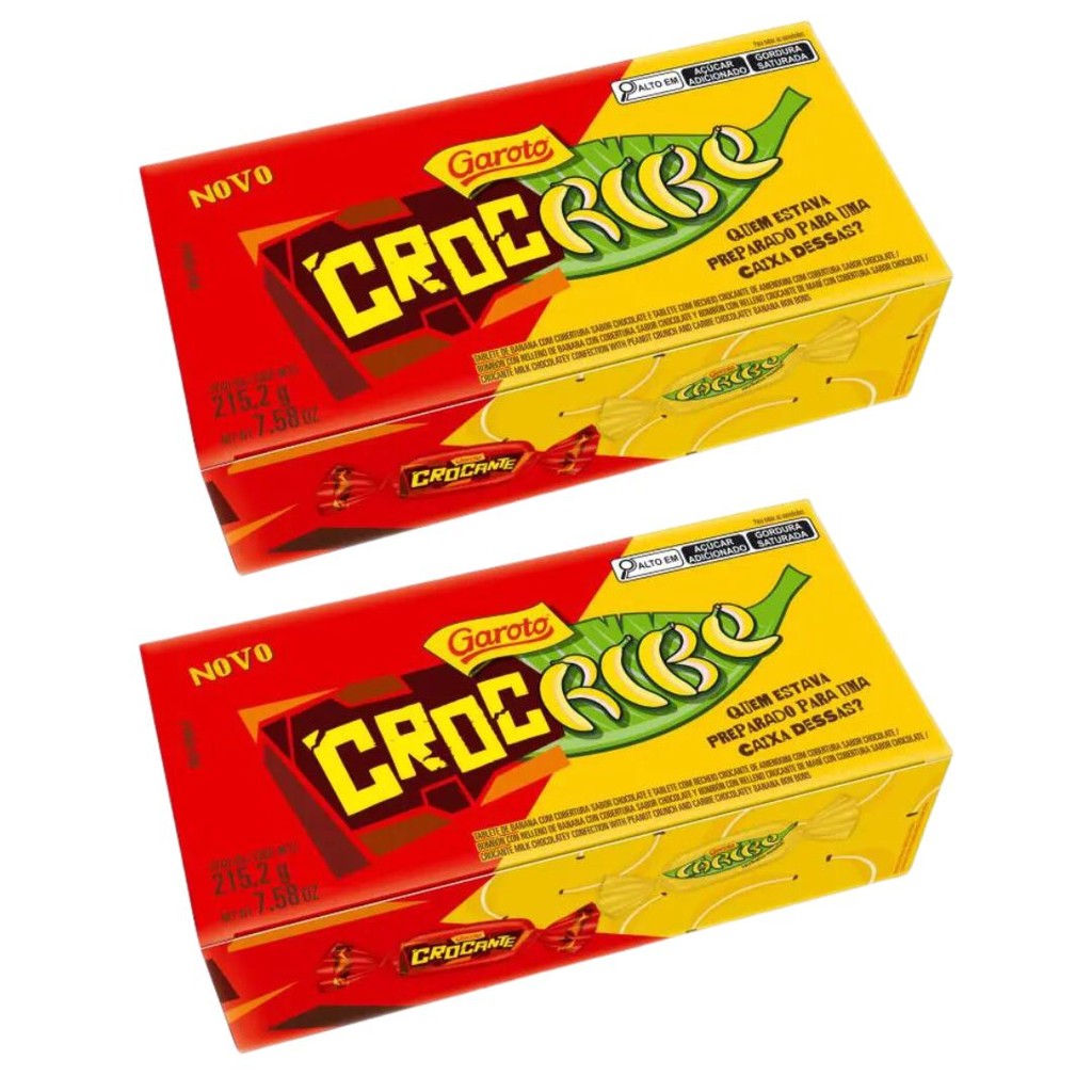 Kit 2 Caixas De Chocolate Crocribe Garoto 215g CX C/16 Unid.
