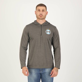 Blusão Grêmio Hoodie Grafite Mescla em Oferta na Shopee