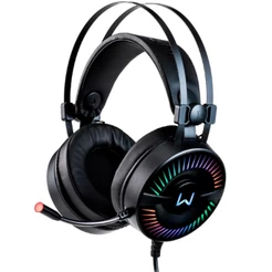 Headset Gamer Warrior Flamma PH306 - Com Microfone - LED RGB - Conector USB - Preto