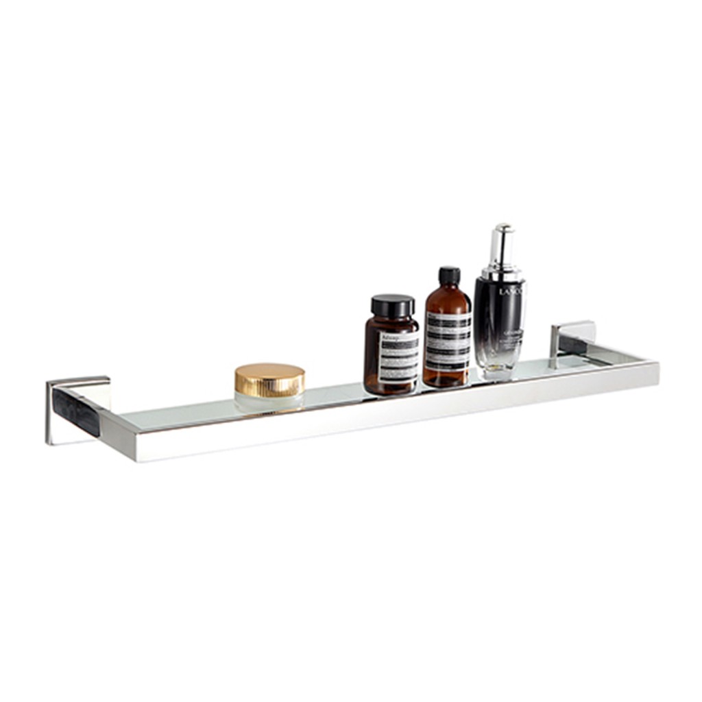 Porta Shampoo Vidro Prateleira Metal Aço Cromado Suporte