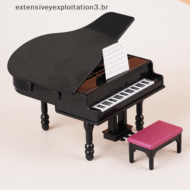 EEBR 1 : 12 Casa De Bonecas Em Miniatura Piano Com Ferramenta Instrumento Cadeira Modelo Sala Estar Móveis Decoração Bri