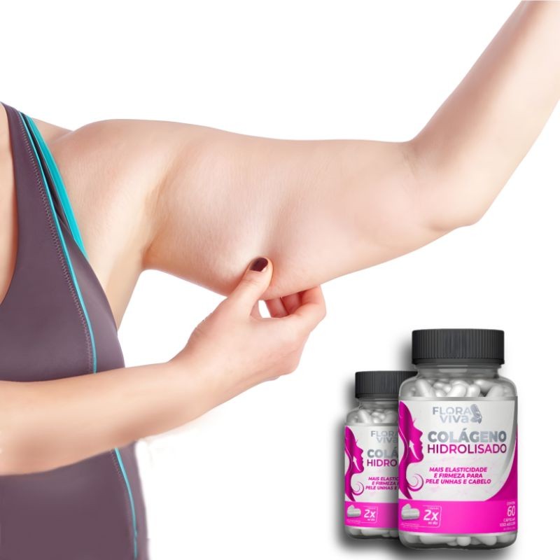 Colágeno Hidrolisado para Rugas e Linhas de Expressão e Flacidez  - 500mg/com 60 cápsulas em Oferta na Shopee