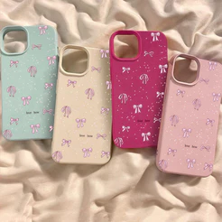 Bonito Arco Dot Caso Para iPhone 16 15 14 13 12 11 Pro Max Plus XR X XS Textura De Couro Doce Cor Macio