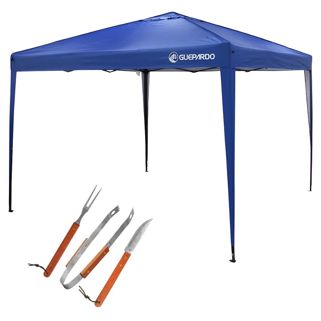 Gazebo de Praia 3x3m Praia Articulado Guepardo com Kit Churrasco em Oferta na Shopee