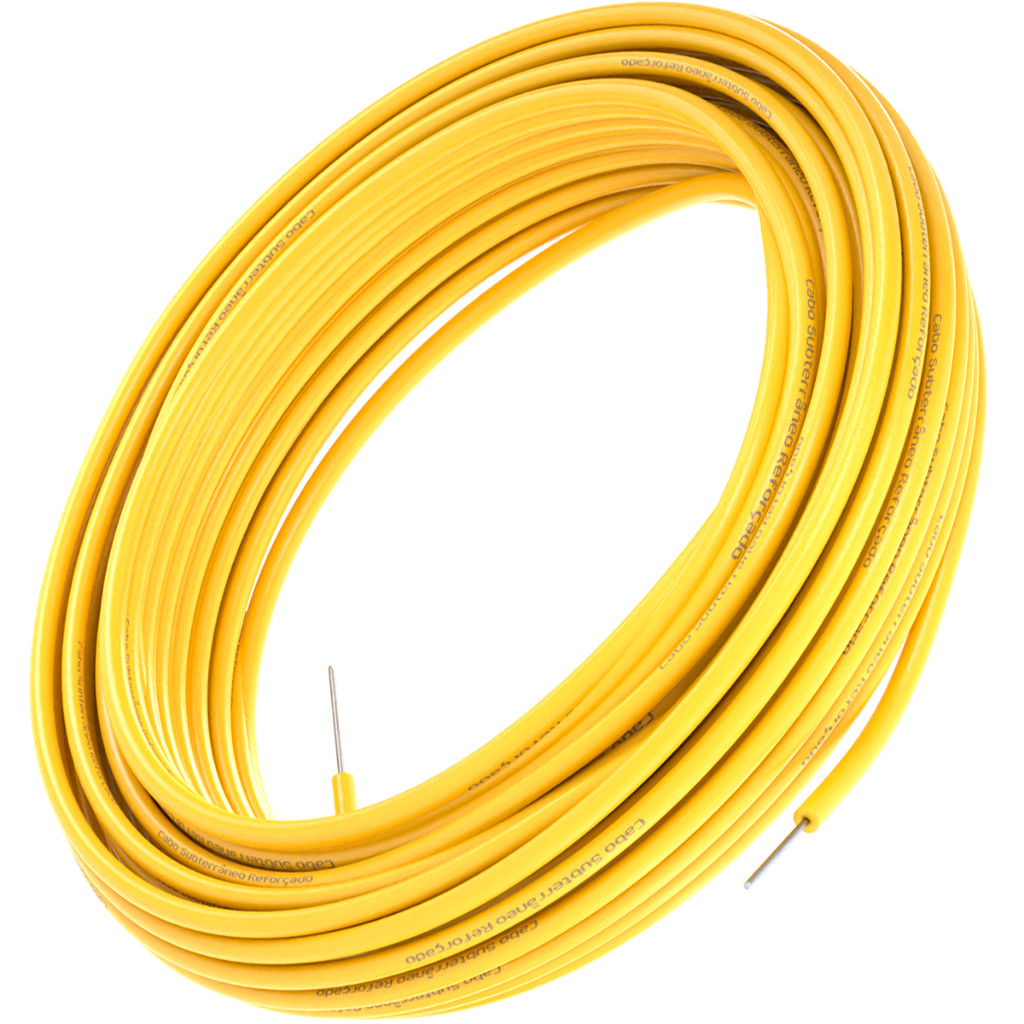 50m Cabo Alta Isolação 1.6mm para Cerca Elétrica Reforçado Proteção UV Alta Isolação Amarelo