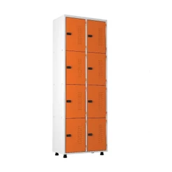 Armário Aço 8 Portas Academia Guarda Volume Ea702 Laranja