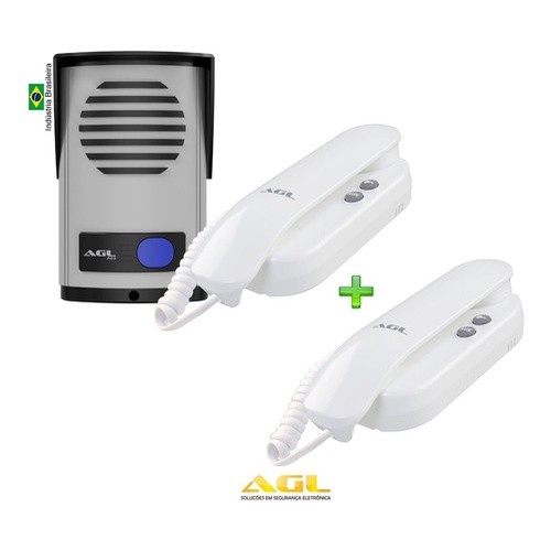 Porteiro Eletrônico Agl Com Dois Interfones S100