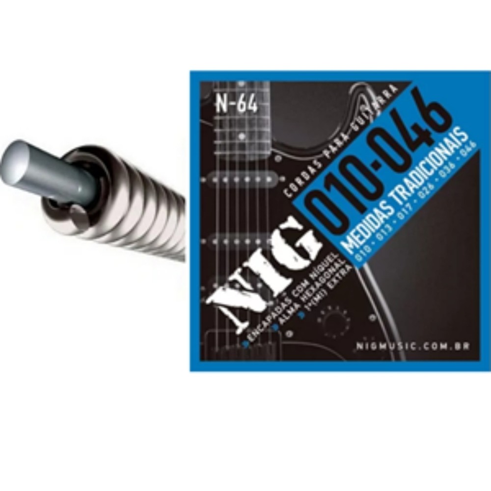 KIT CORDAS DE GUITARRA NIG .010 N64 - 3 UNIDADES