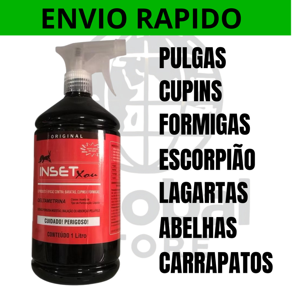 inset xou 1 Litro escorpioes formigas cupim pulgas e carrapatos pronto para uso ja com borrifador inseticida domestico