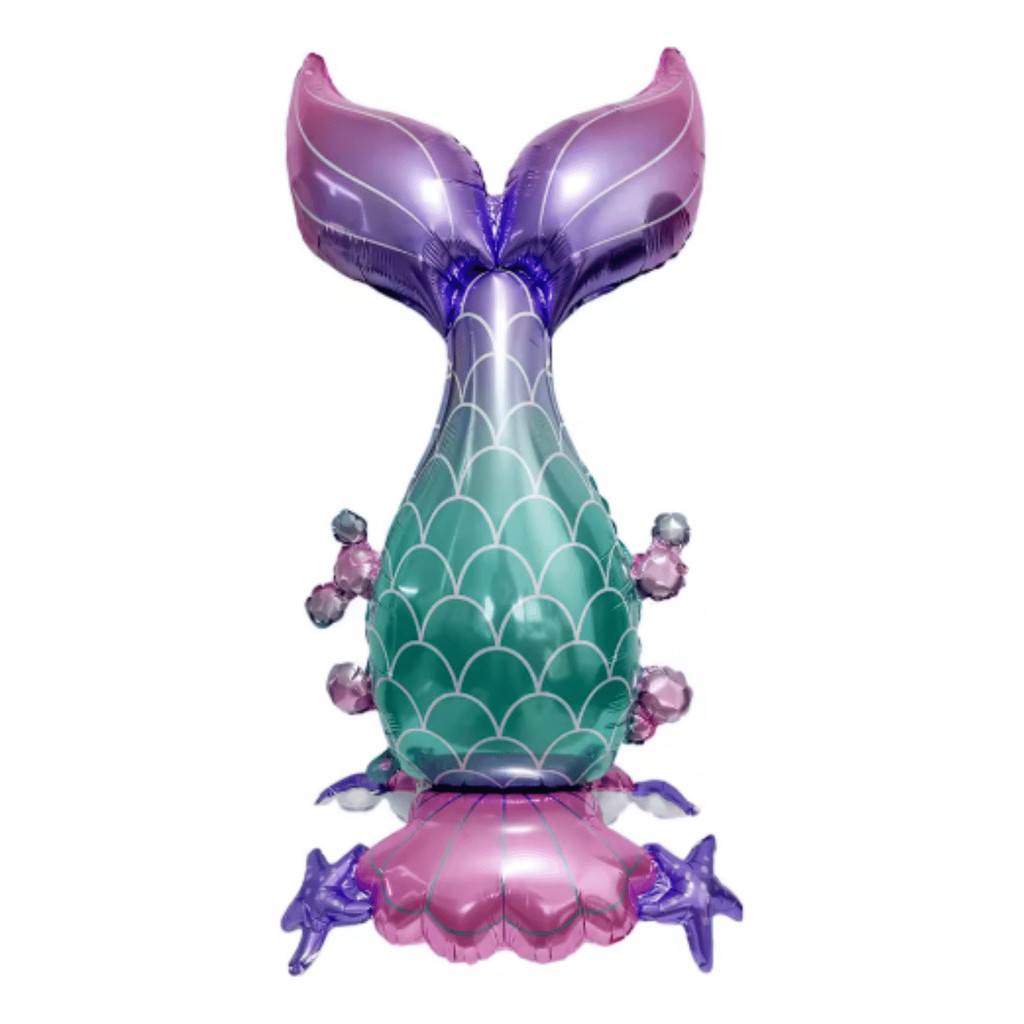 Balão Metalizado Rabo Calda De Sereia C/ Base 125cm Festa Decoração em Oferta na Shopee