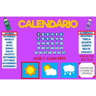 Painel Calendário interativo E.V.A Glitter em Oferta na Shopee